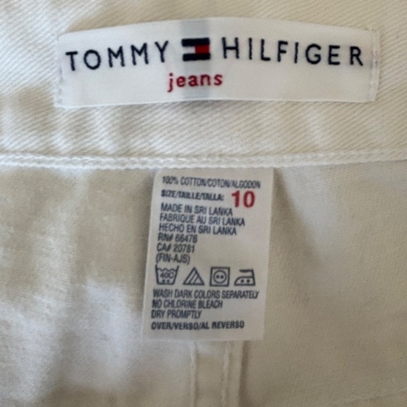 NWT Vintage 2003 Tommy Hilfiger bleached white clean front wide leg jeans 10 - Picture 7 of 14